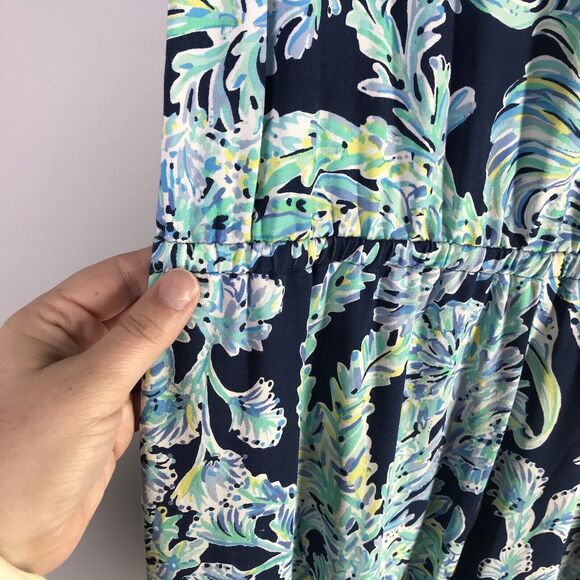Lilly Pulitzer Size Medium Lula Romper High Tide Navy Scuba Doo Jumper Blue - Picture 6 of 16